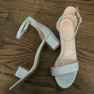 Lov Mark 2” square heel - sparkly silver